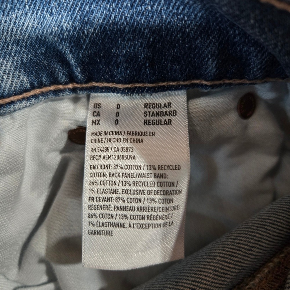 American Eagle Size 0 Strigid Straight Leg Jeans High Rise Denim #1402 - Picture 4 of 10